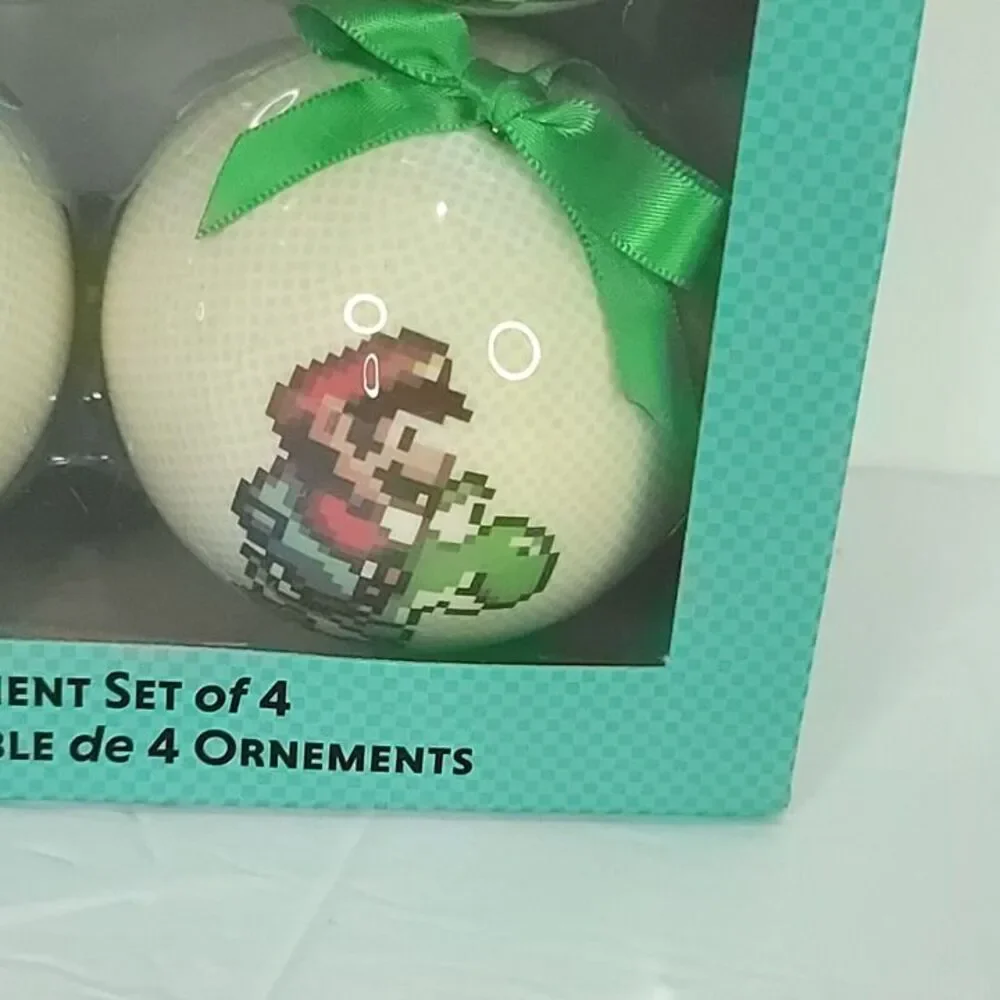 Super Mario World Xmas Tree Ornaments Official Nintendo Set Of 4 Exclusive NEW